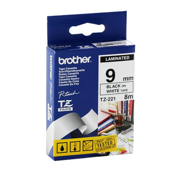 Lint brother tze221 9mm must/valge 8m