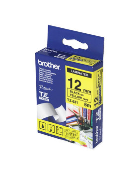 Lint brother tze631 12mm must/kollane 8m Lint brother tze631 12mm must/kollane 8m