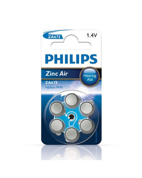 Patarei philips za675 1.4 v 6 tk zinc air (pr44)