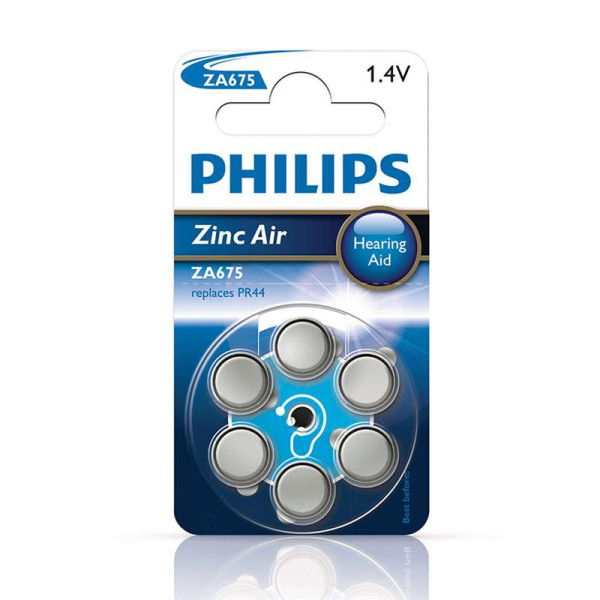 Patarei philips za675 1.4 v 6 tk zinc air (pr44)