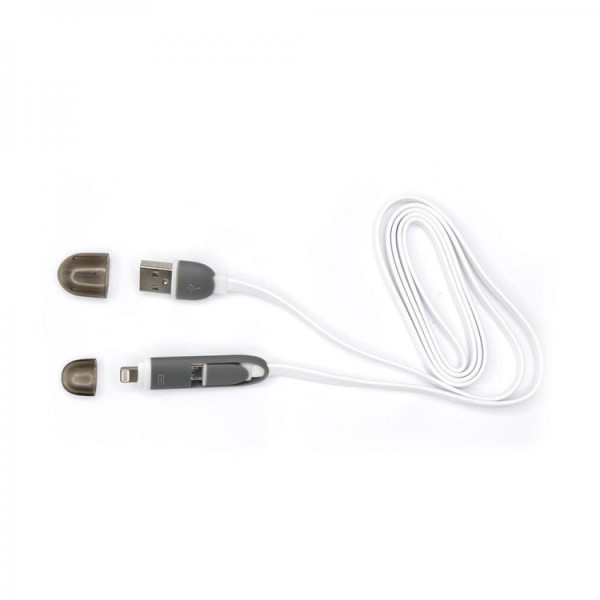 Sbox 2IN1W USB->Micro USB+IPH.5 M/M 1M white Muu