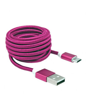 Sbox USB->Micro USB M/M 1.5m USB-10315P Pitaya Pink