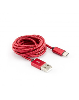 Sbox USB->Type-C M/M 1.5m CTYPE-1.5R Strawberry Red