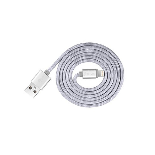 Devia Fashion Series Cable for Lightning (MFi, 2.4A 1.2M) silver Muu