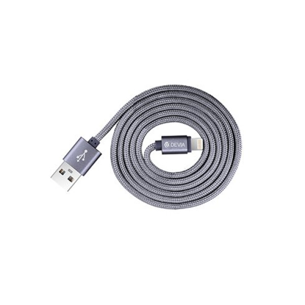 Devia Fashion Series Cable for Lightning (MFi, 2.4A 1.2M) grey Muu