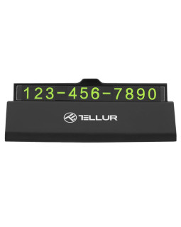 Tellur Temporary Car Parking Phone Number Card Black