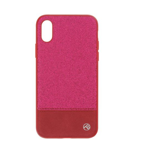 Tellur Cover Synthetic Leather Glitter II for iPhone X/XS pink Mobiili ümbrised