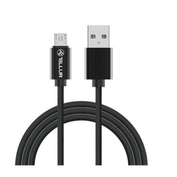 Tellur Data cable, USB to Micro USB, Nylon Braided, 1m black Muu