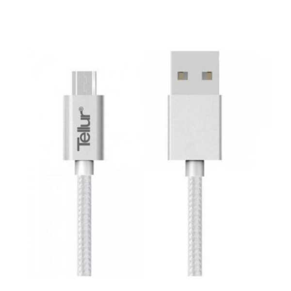 Tellur Data cable, USB to Micro USB, Nylon Braided, 1m silver Muu