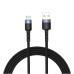 Tellur Data cable, USB to Micro USB, LED, Nylon Braided, 1.2m black Muu