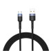 Tellur Data cable, USB to Type-C, LED, Nylon Braided, 1.2m black Muu