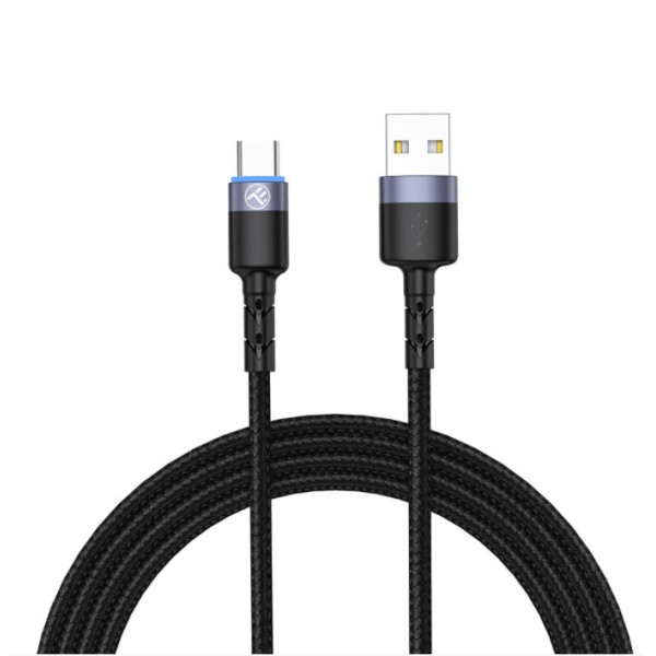 Tellur Data cable, USB to Type-C, LED Light, Nylon, 2m black Muu