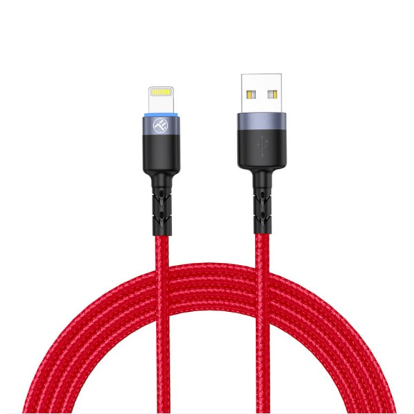 Tellur Data cable USB to Lightning with LED Light, 3A, 1.2m red Muu