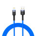 Tellur Data cable USB to Lightning with LED Light, 3A, 1.2m blue Muu