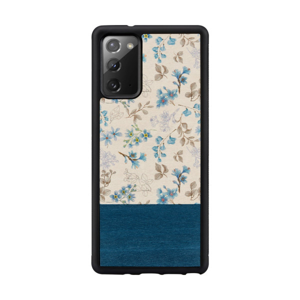 MAN&WOOD case for Galaxy Note 20 blue flower black Mobiili ümbrised