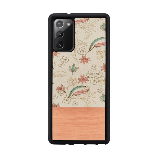 MAN&WOOD case for Galaxy Note 20 pink flower black Mobiili ümbrised