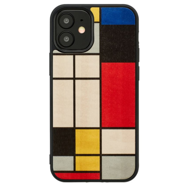 MAN&WOOD case for iPhone 12 mini mondrian wood black Mobiili ümbrised