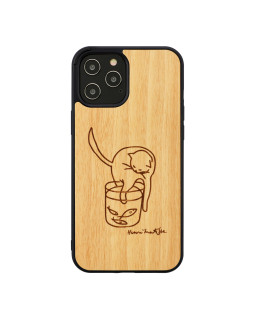 MAN&WOOD case for iPhone 12 Pro Max cat with red fish