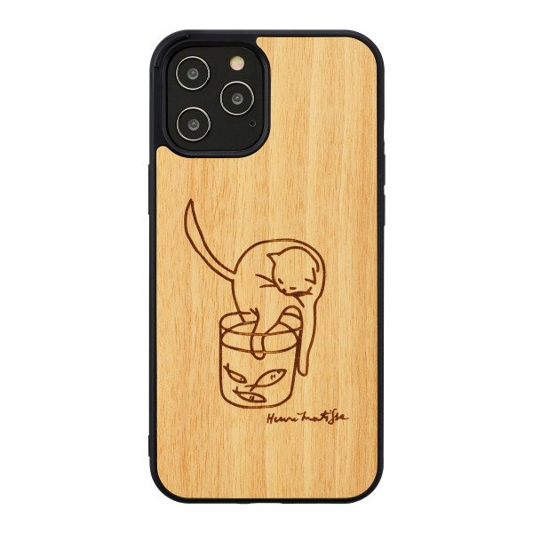 MAN&WOOD case for iPhone 12 Pro Max cat with red fish Mobiili ümbrised