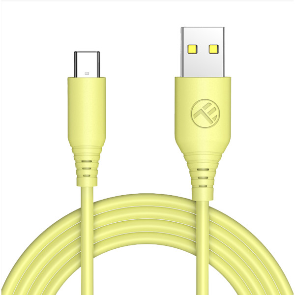 Tellur Silicone USB to Type-C cable 3A, 1m, yellow Muu