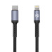 Tellur Lightning to Type-C cable, 3A, PD30W, 2m, nylon, black Muu