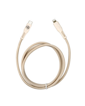 Tellur Green Data Cable Type-C To Lightning 2.4A PD20W 1m nylon Cream