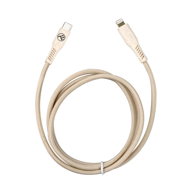Tellur Green Data Cable Type-C To Lightning 2.4A PD20W 1m nylon cream Muu Tellur Green Data Cable Type-C To Lightning 2.4A PD20W 1m nylon cream Muu
