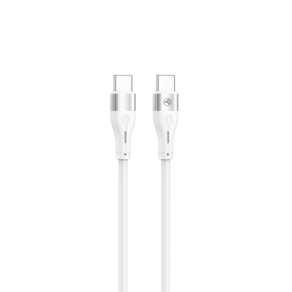 Tellur Silicone Type-C to Type-C cable PD60W 1m white Muu