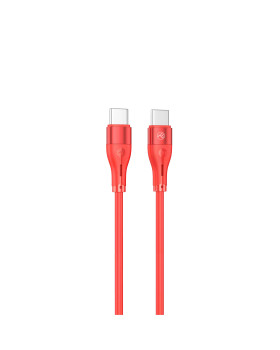 Tellur Silicone Type-C to Type-C Cable PD60W 1m Red