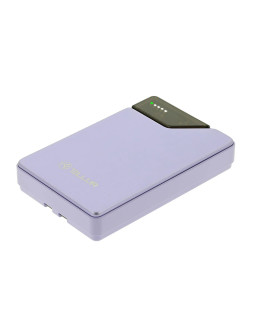 Tellur Power Bank 10000mAh, USB-C + Lightning cables built-in  purple