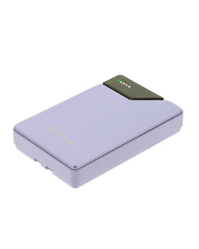 Tellur Power Bank 10000mAh, USB-C + Lightning cables built-in  purple