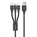 Devia Kintone Series 3In1 Tube, USB to Lightning, MicroUSB, Type-C, 1,2m, Black