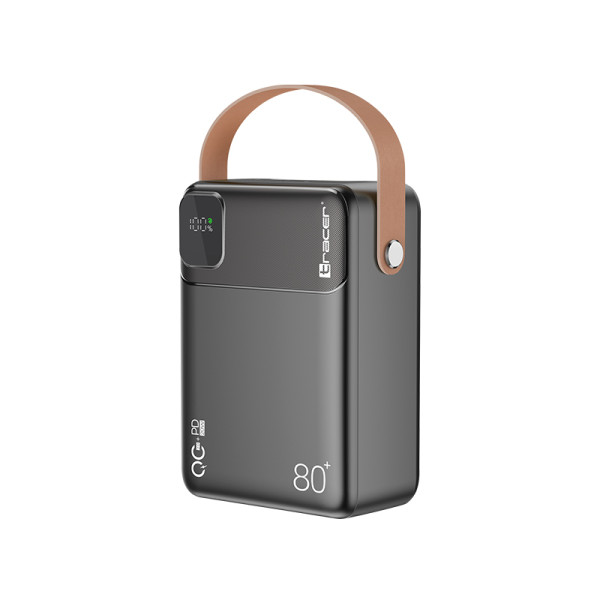 Tracer 47826 Prime-V8 80000mAh QC22.5W+PD20W Power Bank, Black