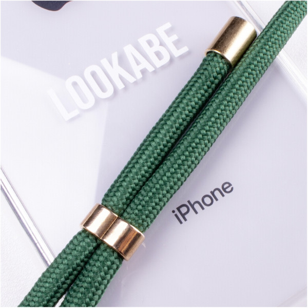 Lookabe Necklace iPhone Xs Max gold green loo015 Mobiili ümbrised