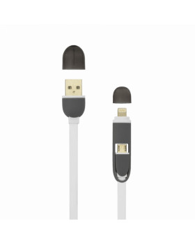 Sbox 2IN1W USB->Micro USB+IPH.5 M/M 1M white-foto2