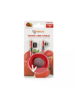 Sbox USB->Micro USB 90 M/M 1.5m USB-MICRO-90R strawberry red-foto2