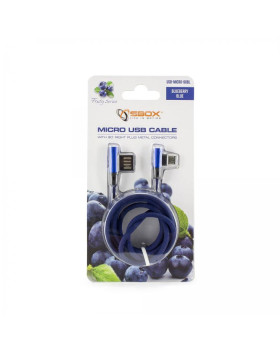 Sbox USB->Micro USB 90 M/M 1.5m USB-MICRO-90BL blueberry blue-foto2