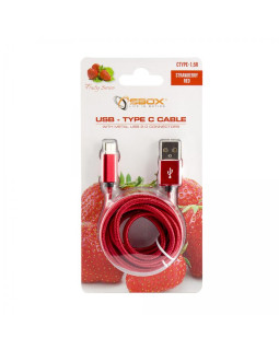 Sbox USB->Type-C M/M 1.5m CTYPE-1.5R Strawberry Red-foto2