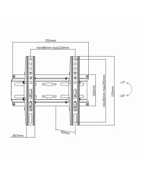 Sbox PLB-2522T Tilting Flat Screen LED TV Mount 23