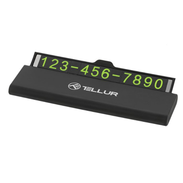 Tellur Temporary car parking phone number card black Autohoidikud