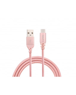 Tellur Data cable, USB to Type-C, made with Kevlar, 3A, 1m rose gold-foto2