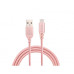 Tellur Data cable, USB to Type-C, made with Kevlar, 3A, 1m rose gold Muu