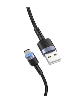 Tellur Data Cable USB to Type-C LED Nylon Braided 1.2m Black-foto2