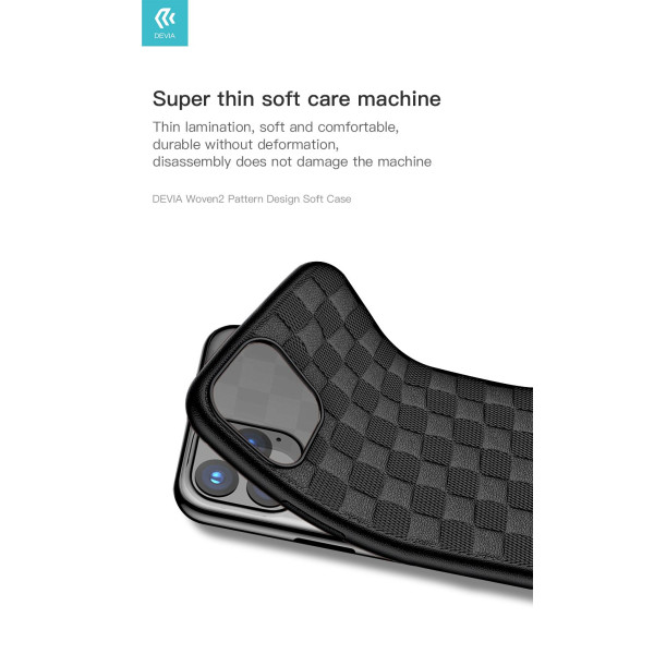 Devia Woven2 Pattern Design Soft Case iPhone 11 Pro black Mobiili ümbrised
