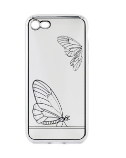 Tellur Cover Silicone for iPhone 7 Butterfly silver-foto2