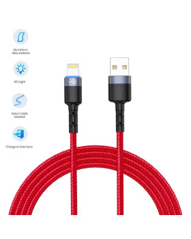 Tellur Data Cable USB to Lightning with LED Light 3A 1.2m Red-foto2