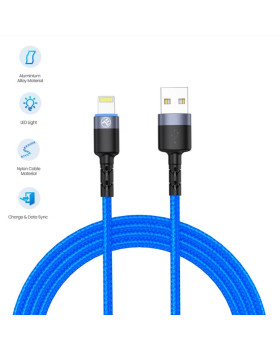 Tellur Data Cable USB to Lightning with LED Light, 3A 1.2m Blue-foto2