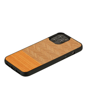 MAN&WOOD case for iPhone 12 Pro Max herringbone arancia black-foto2