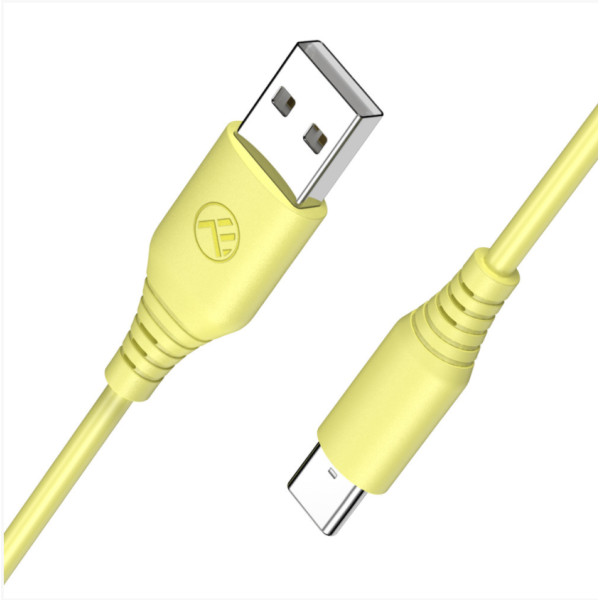 Tellur Silicone USB to Type-C cable 3A, 1m, yellow Muu