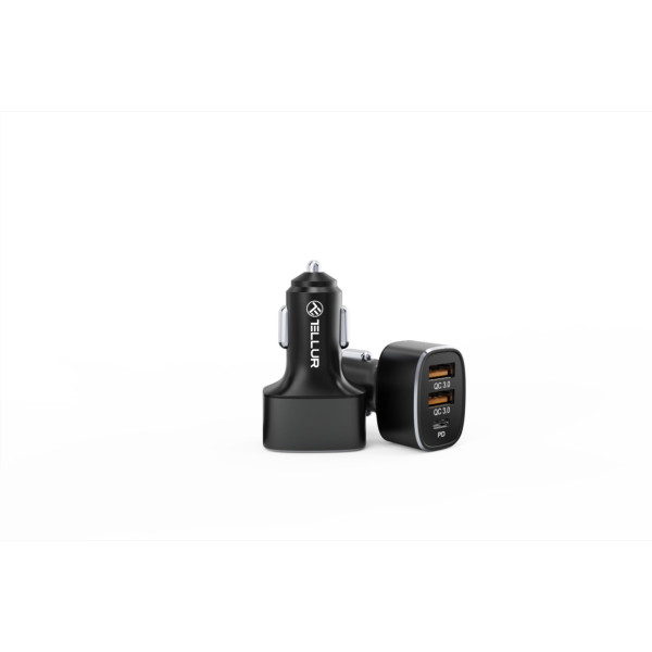 Tellur Car Charger FCC9, 56W, 9A (2XQC 3.0 + PD20W) black Laadijad